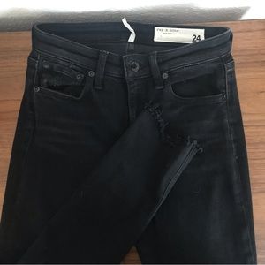 rag & bone Black Ankle Skinny Jeans